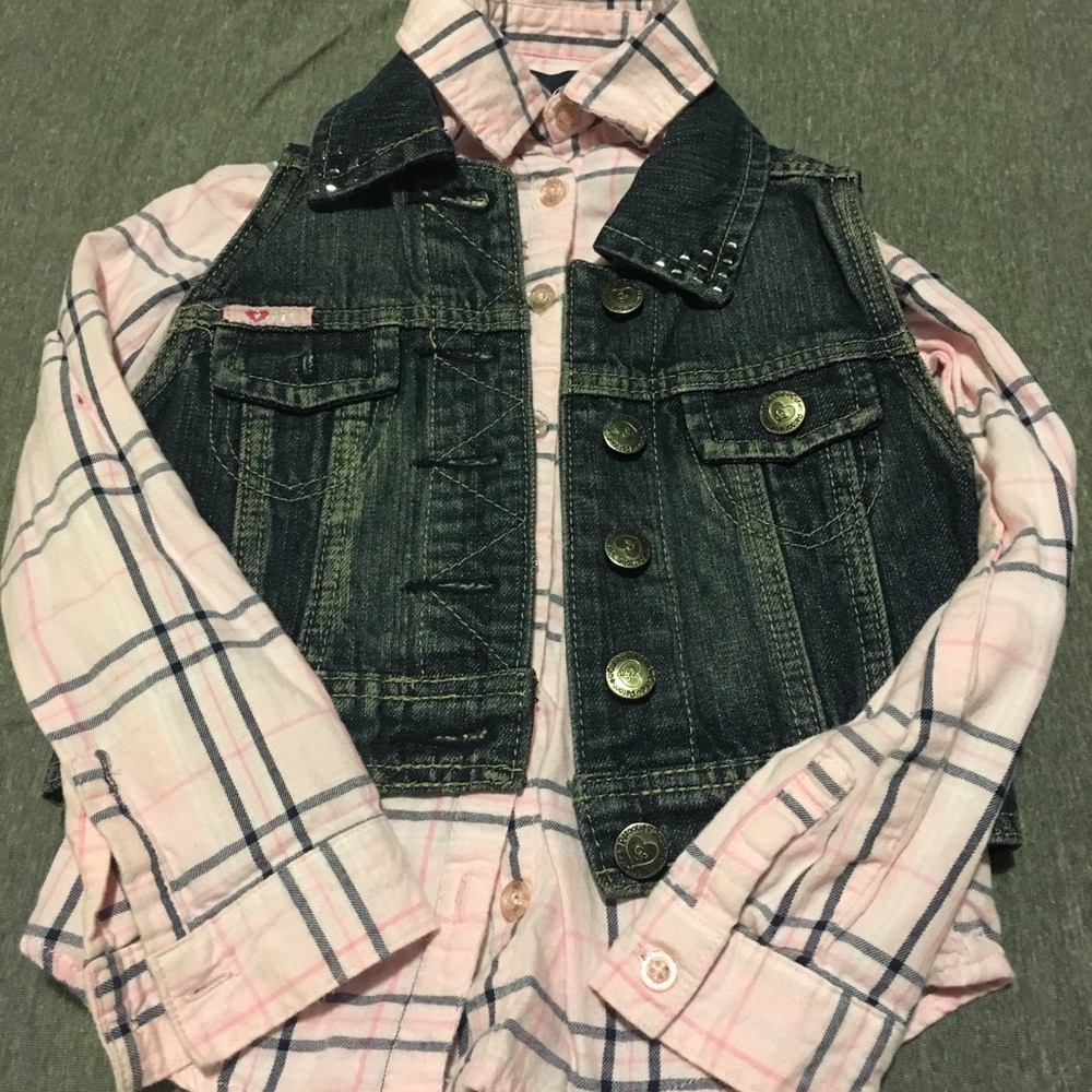 Blue Jean Vest with Buttons